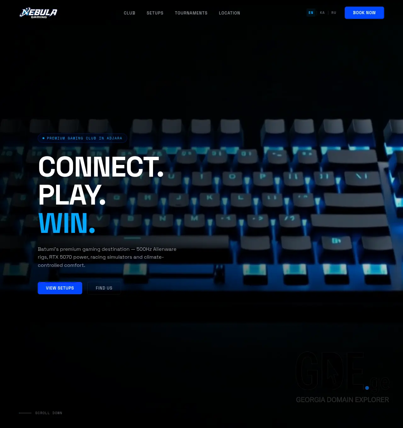 Screenshot of the site nebula-gaming.ge at 2026-06-26