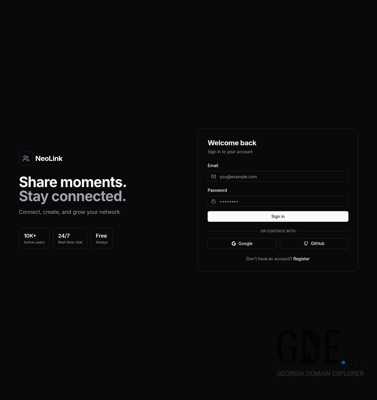 Screenshot of the site neolink.ge at 2026-06-19