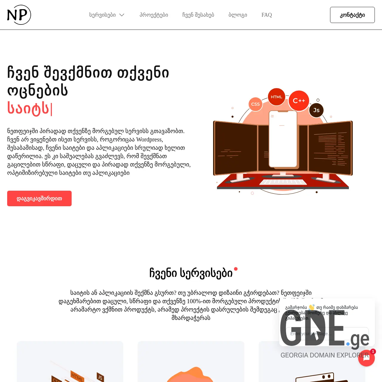 Screenshot of the site netpage.ge at 2026-03-28
