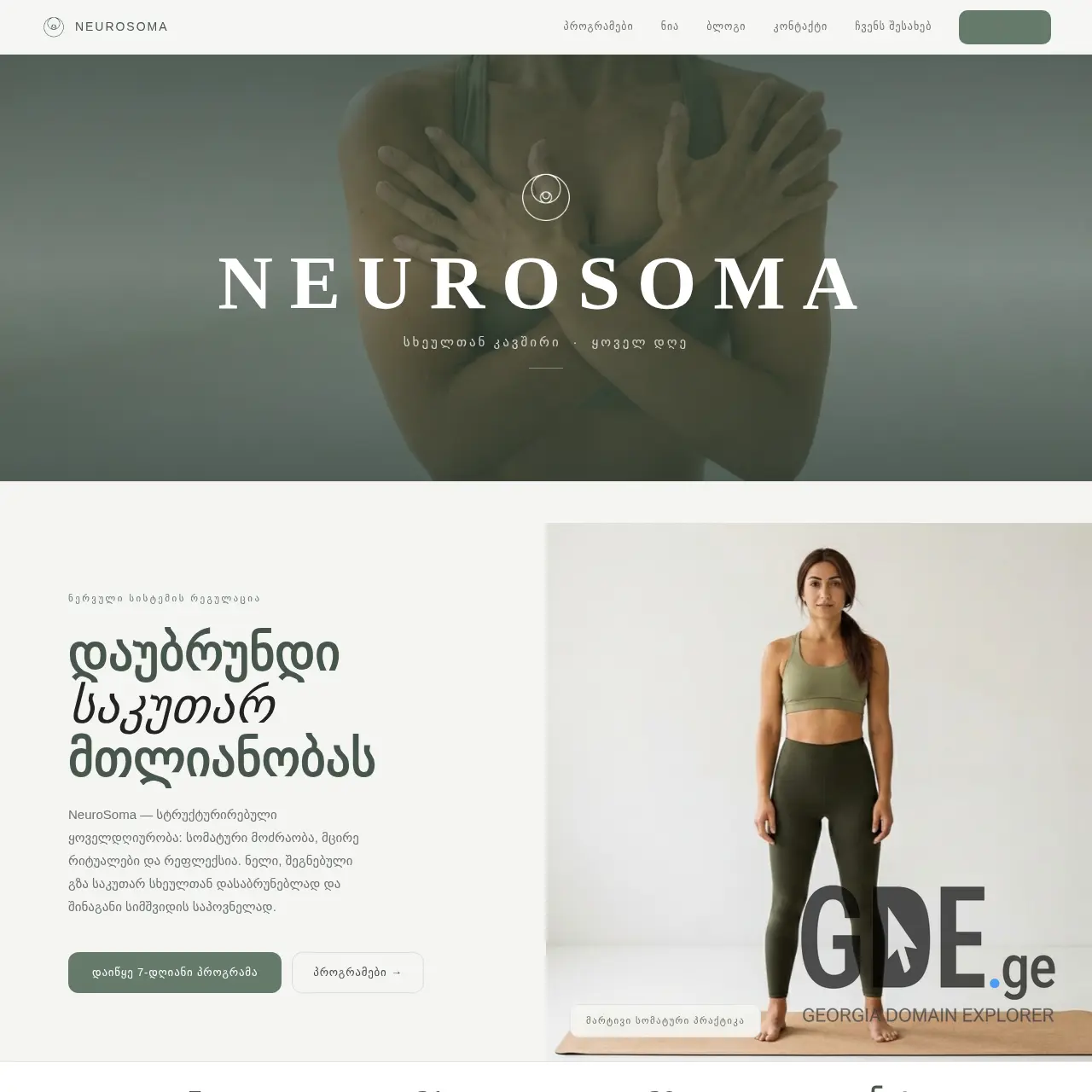 Screenshot of the site neurosoma.ge at 2026-03-15