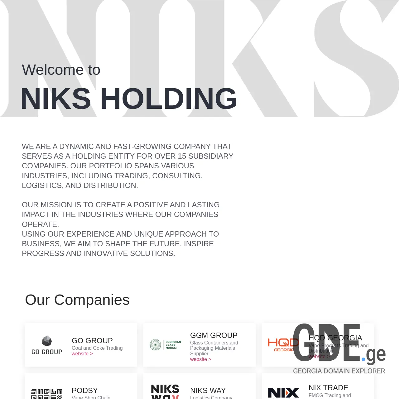 Screenshot of the site niks.ge at 2026-03-28