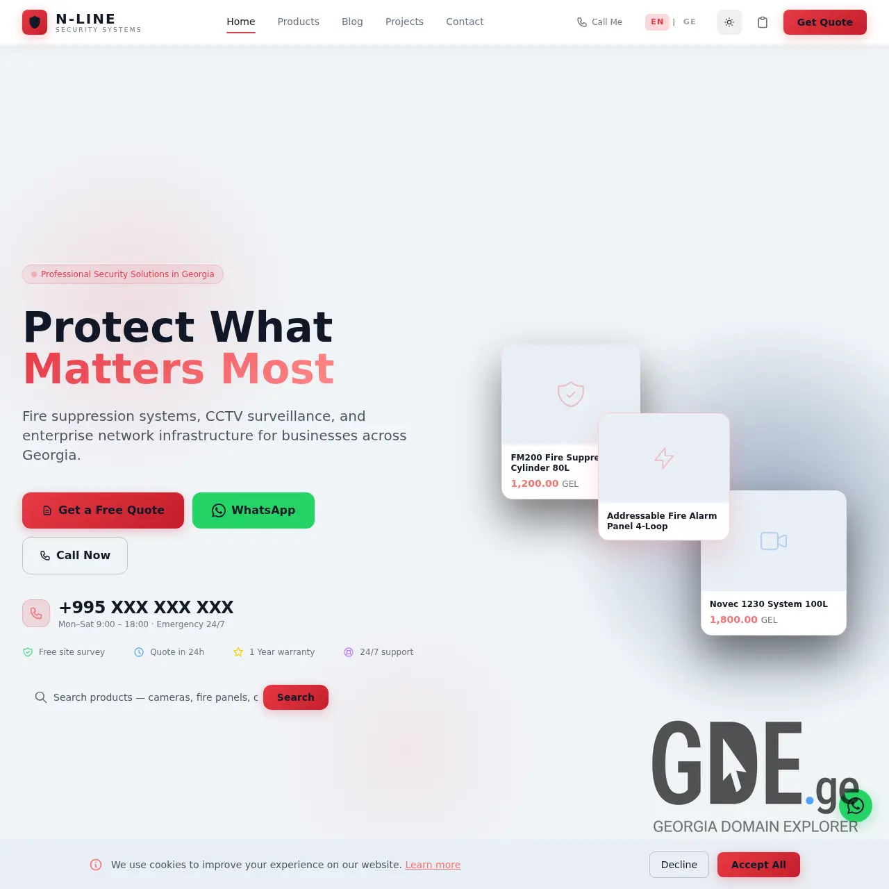 Screenshot of the site nline.ge at 2026-04-01