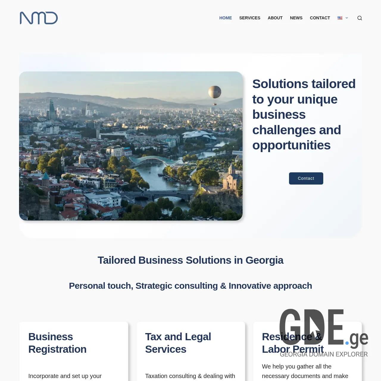 Screenshot of the site nmd.ge at 2026-03-07