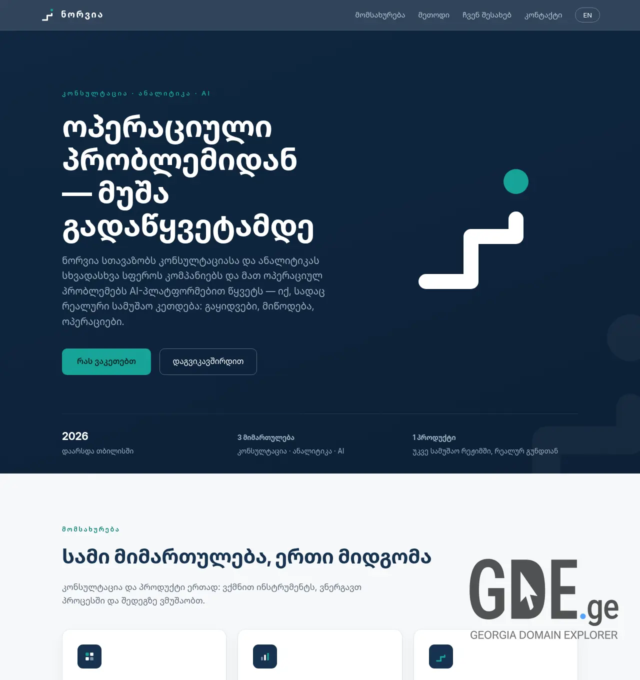 Screenshot of the site norvia.ge at 2026-07-25