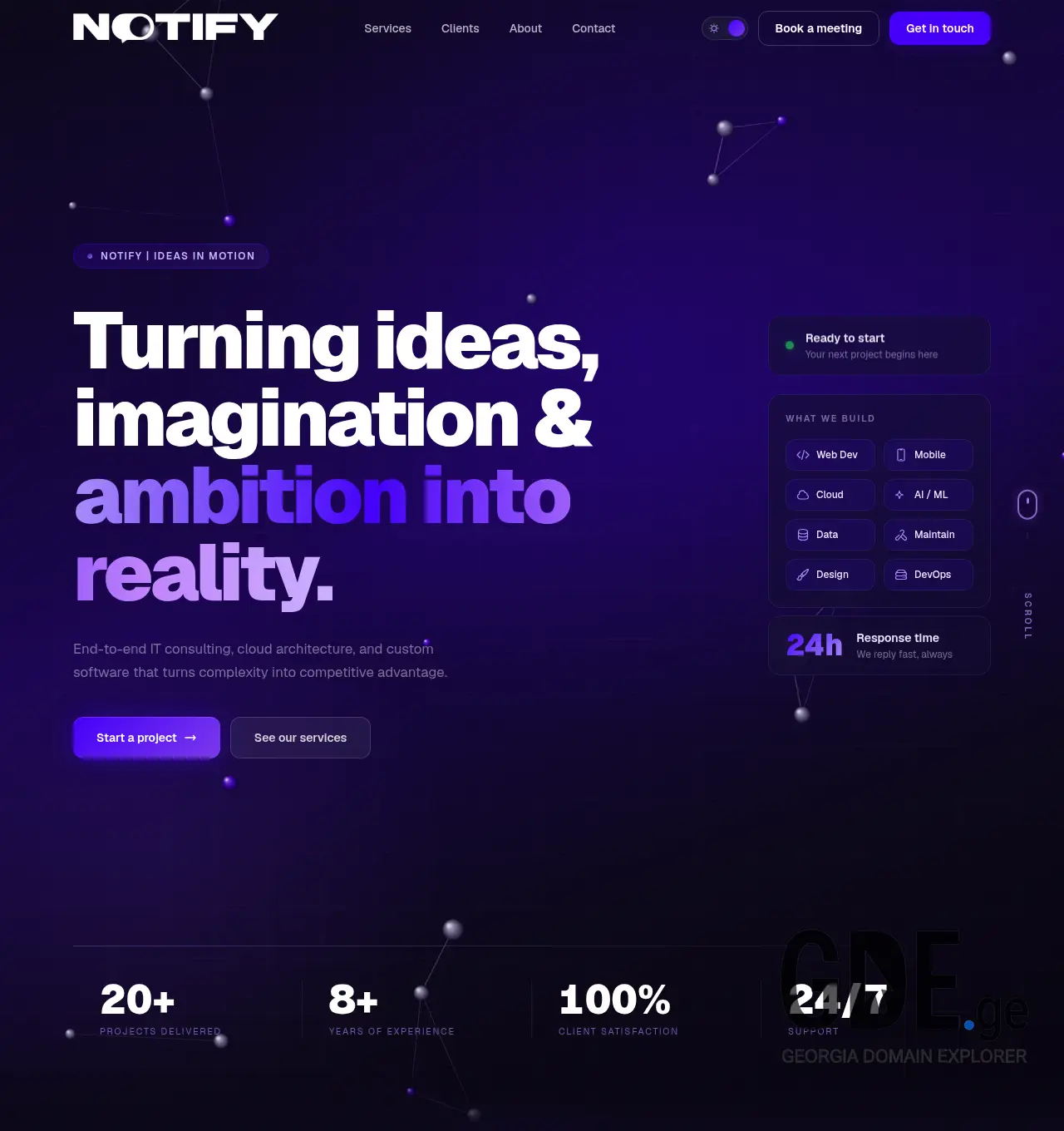 Screenshot of the site ntfy.ge at 2026-06-27