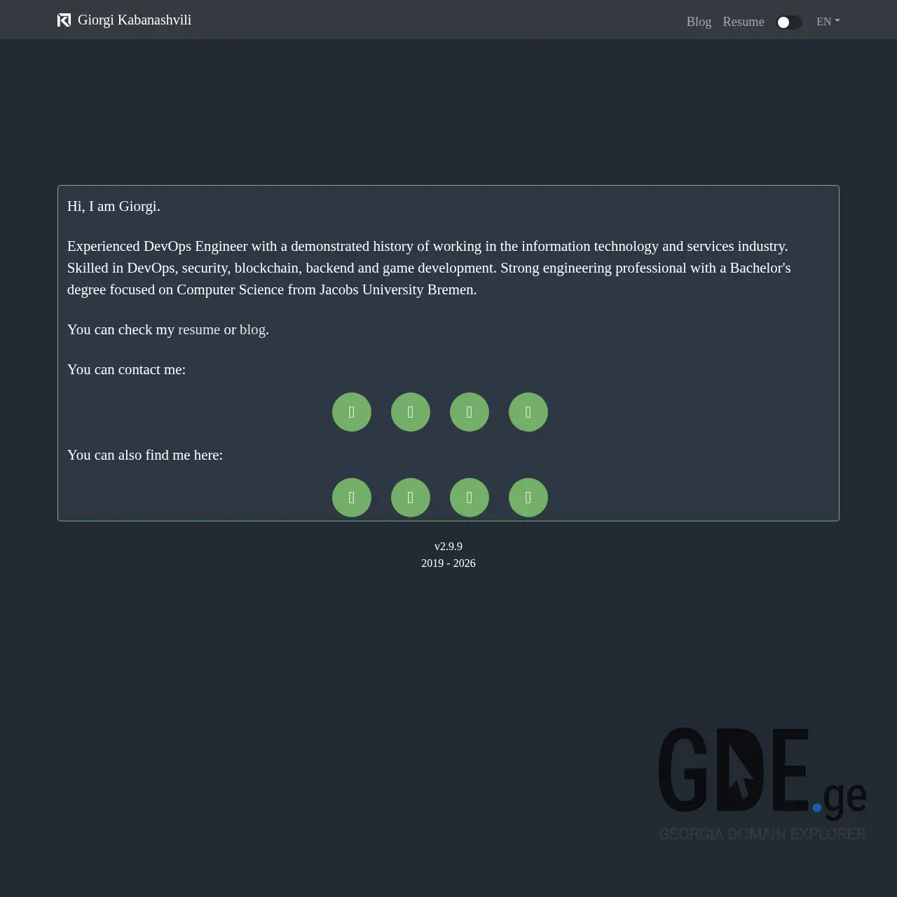 Screenshot of the site nubes.ge at 2026-03-28