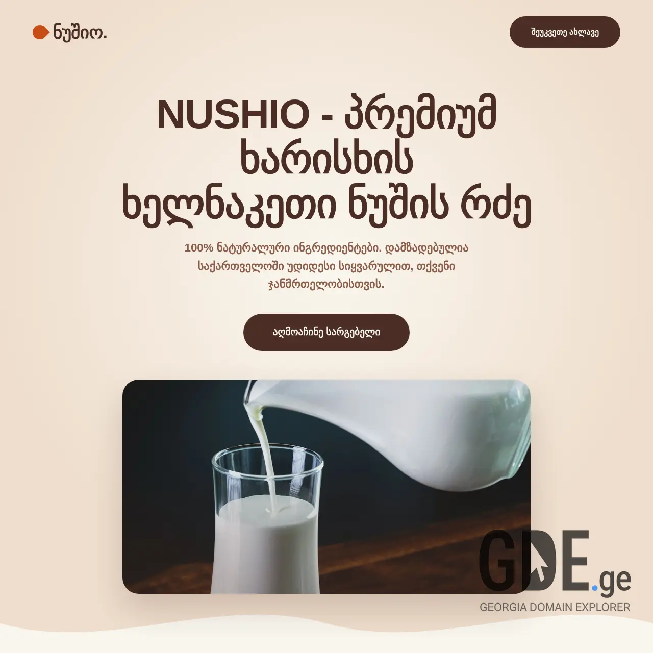 Screenshot of the site nushio.ge at 2026-03-16