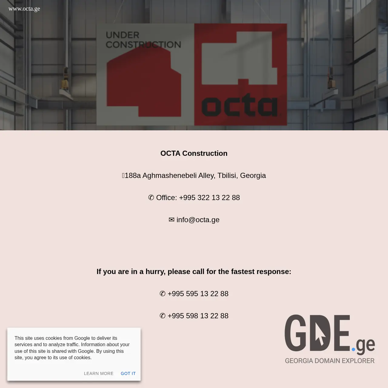 Screenshot of the site octa.ge at 2026-03-01