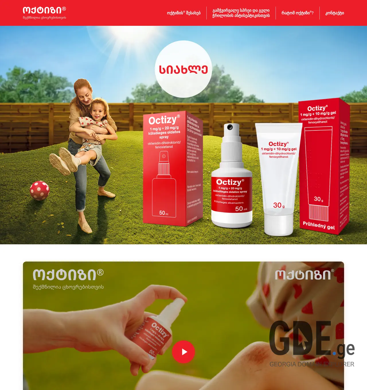 Screenshot of the site octizy.ge at 2026-04-09