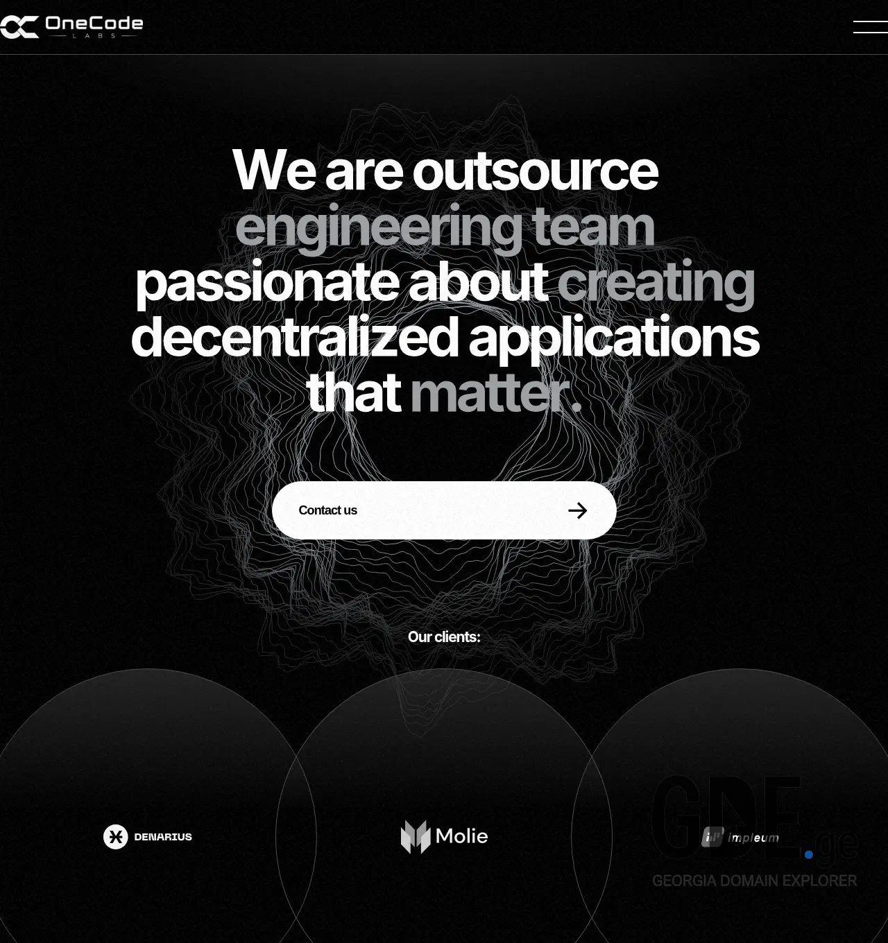 Screenshot of the site onecode.ge at 2026-07-25