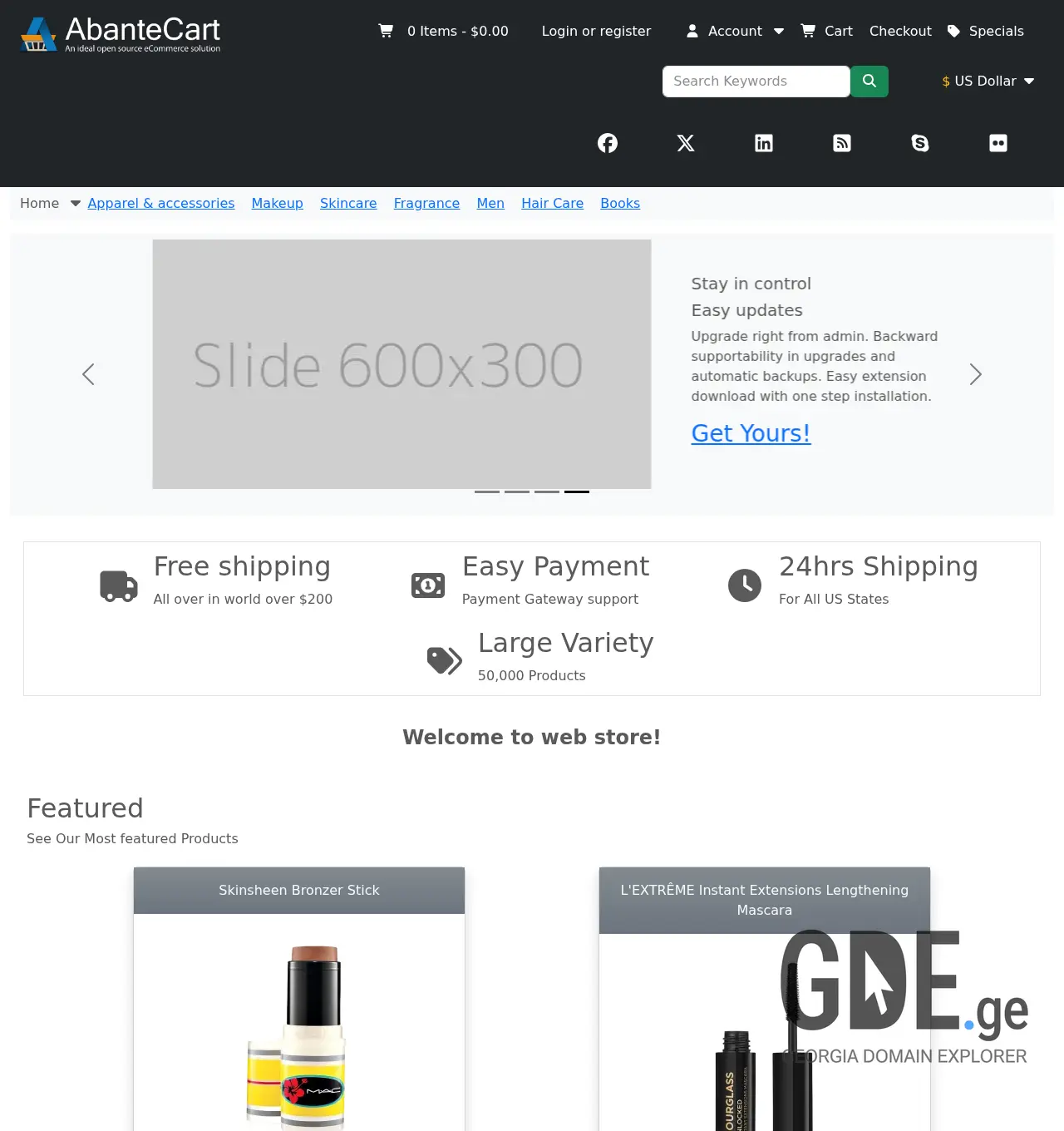 Screenshot of the site oneplace.ge at 2026-07-08