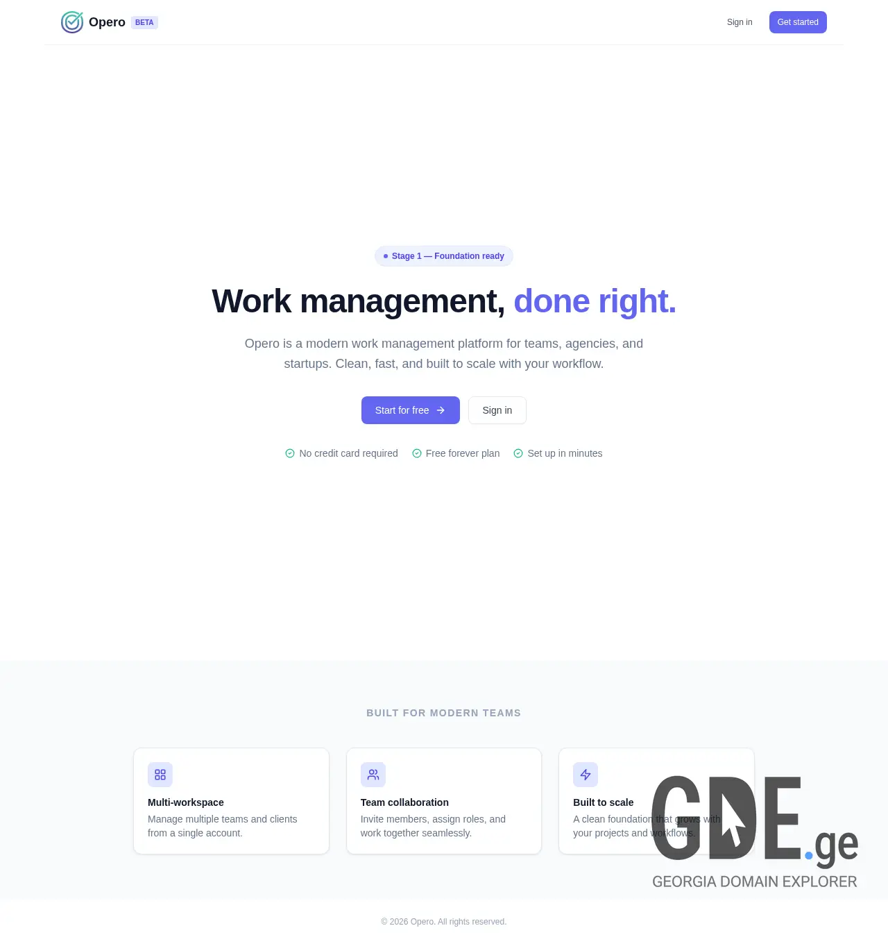 Screenshot of the site opero.ge at 2026-04-07