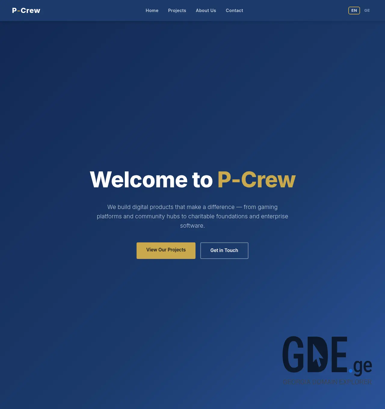 Screenshot of the site p-crew.ge at 2026-07-01
