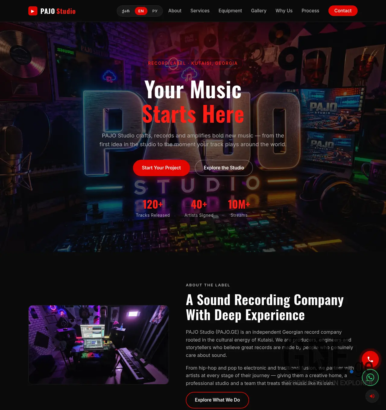 Screenshot of the site pajo.ge at 2026-06-26