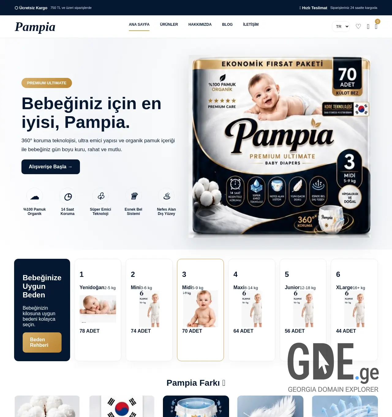 Screenshot of the site pampia.ge at 2026-05-12