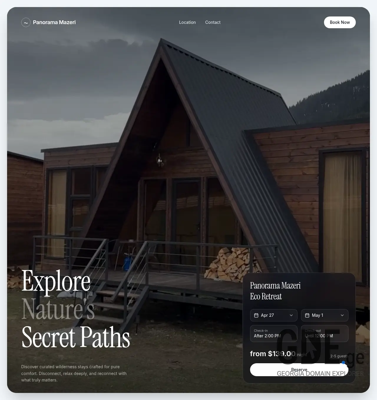 Screenshot of the site panoramamazeri.ge at 2026-04-27