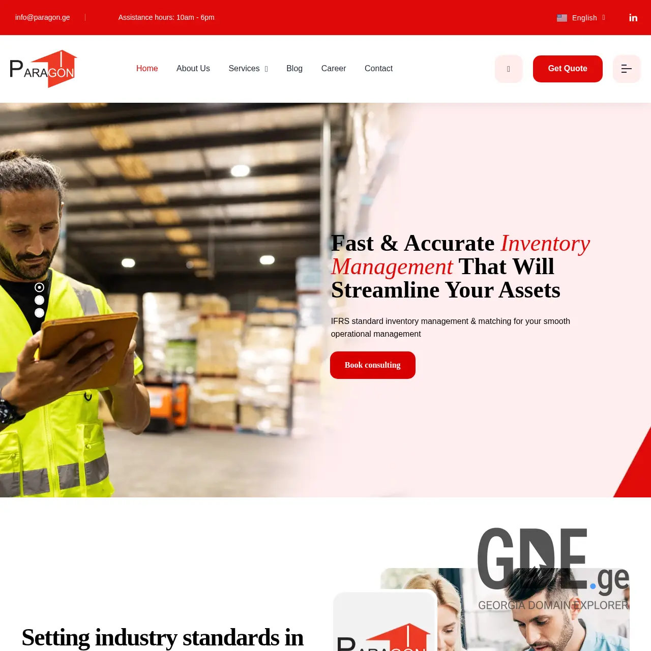 Screenshot of the site paragon.ge at 2026-03-02