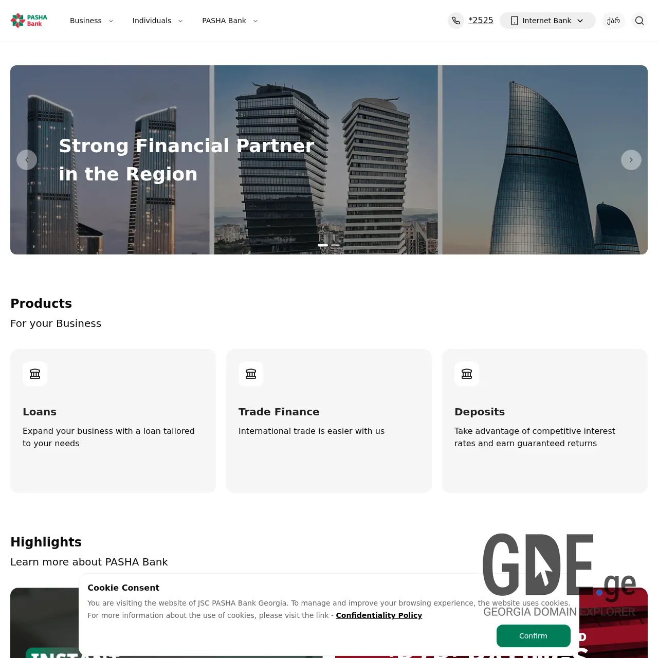 Screenshot of the site pasha.ge at 2026-03-29