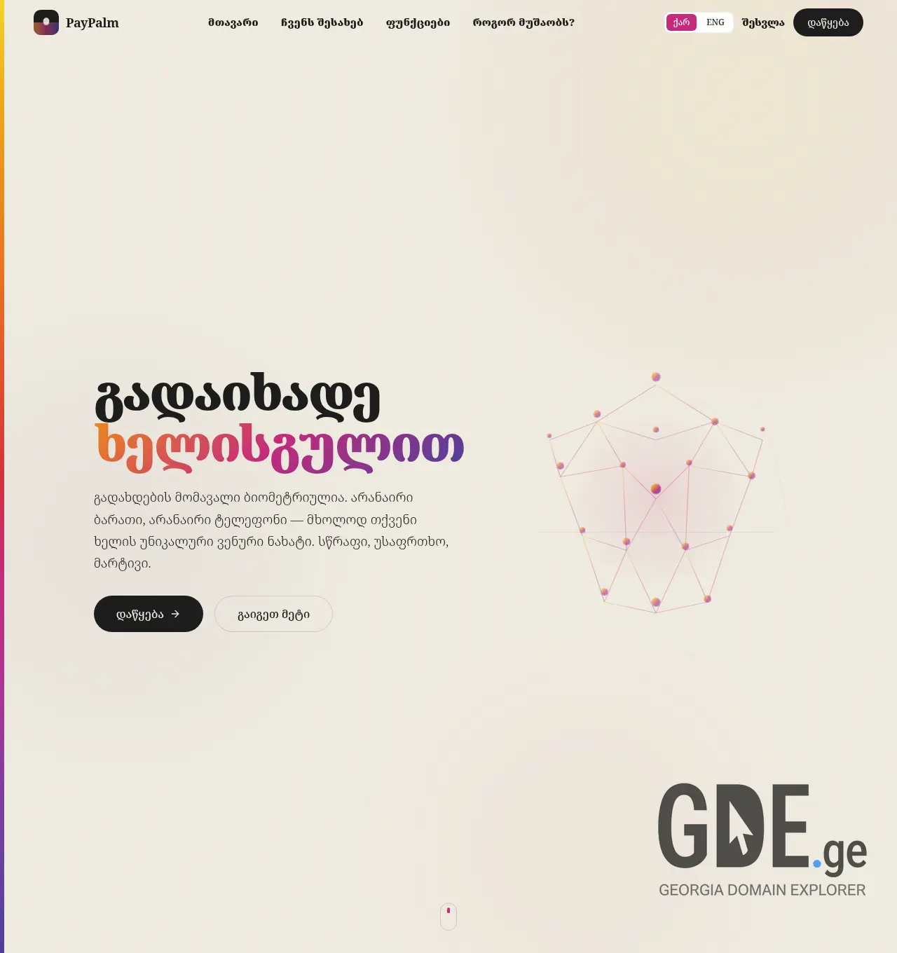 Screenshot of the site paypalm.ge at 2026-04-13