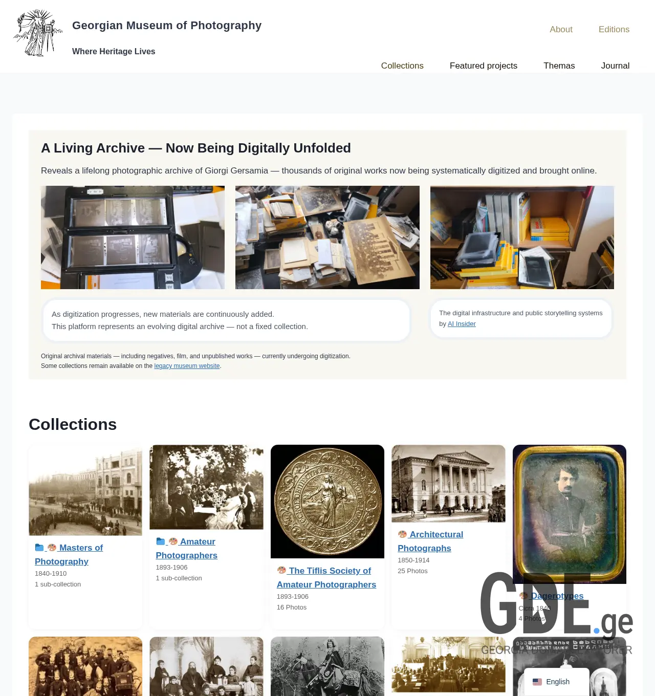 Screenshot of the site photomuseum.ge at 2026-05-29