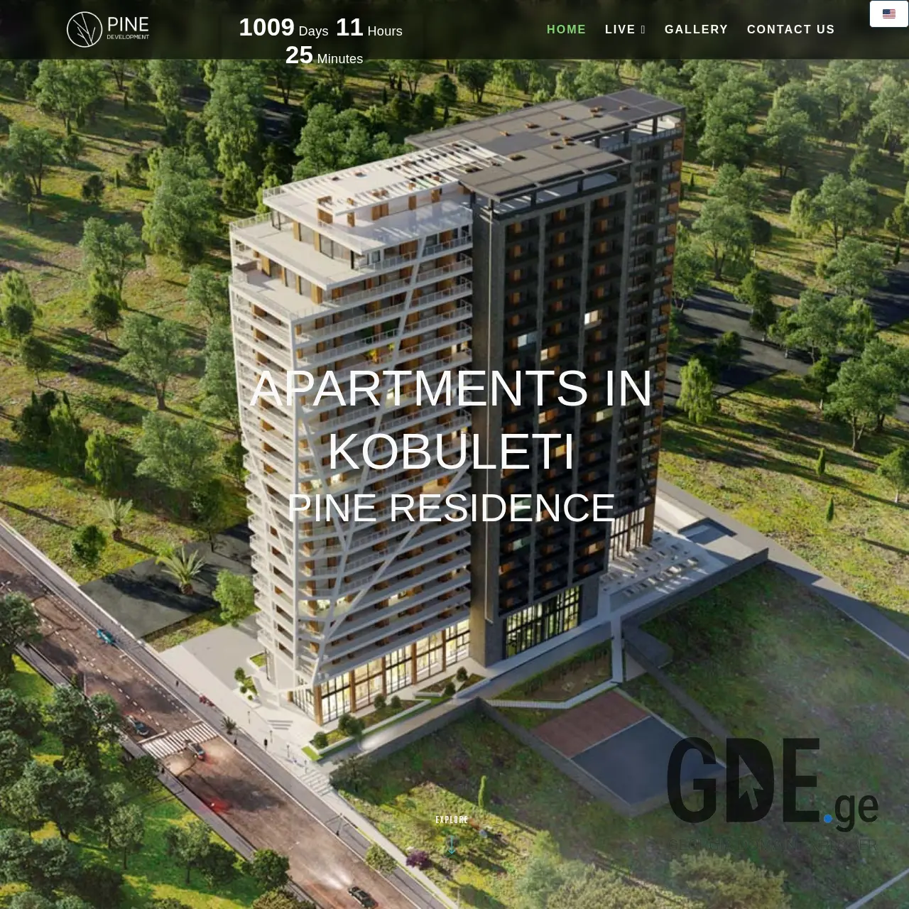 Screenshot of the site pinedevelopment.ge at 2026-03-28