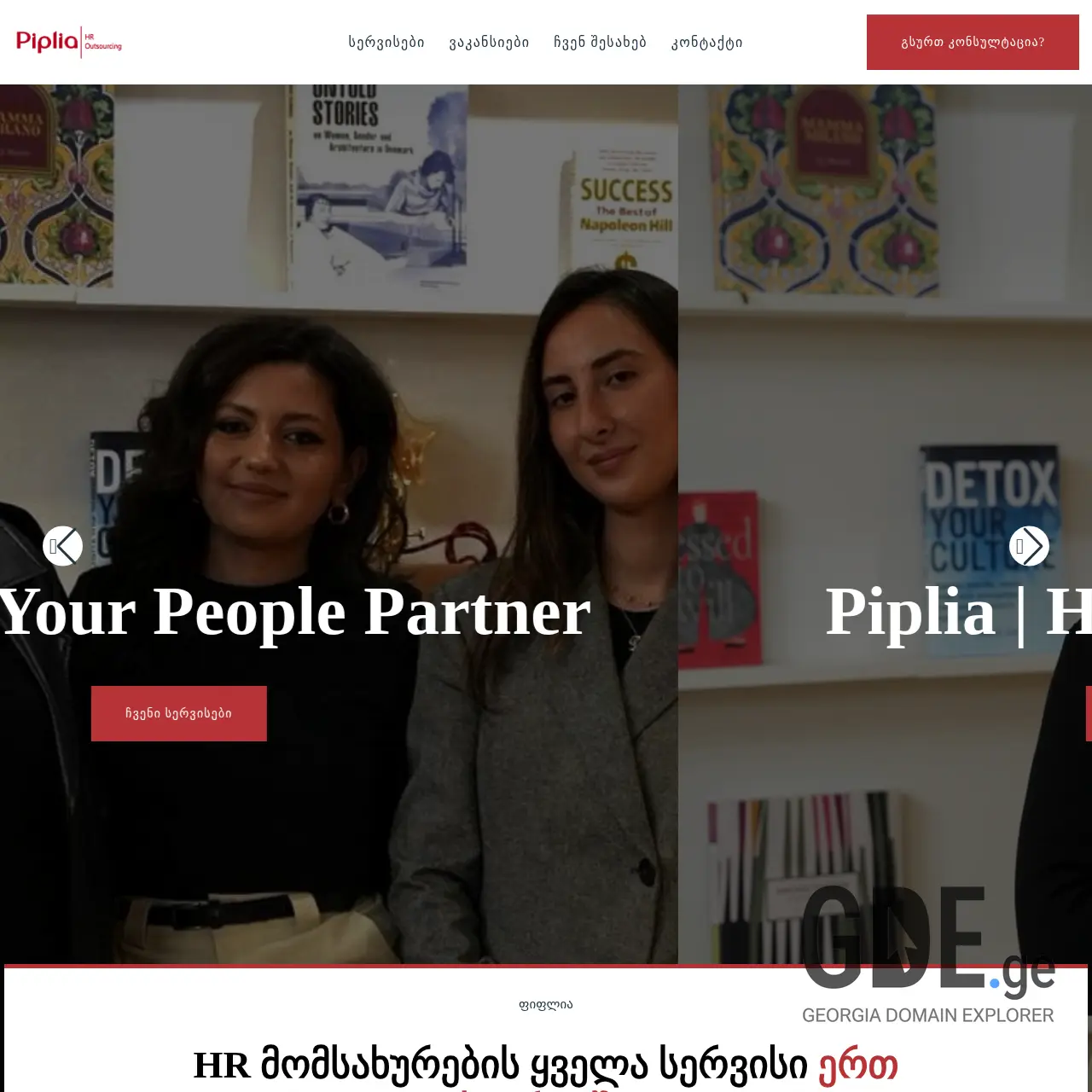 Screenshot of the site piplia.ge at 2026-03-28