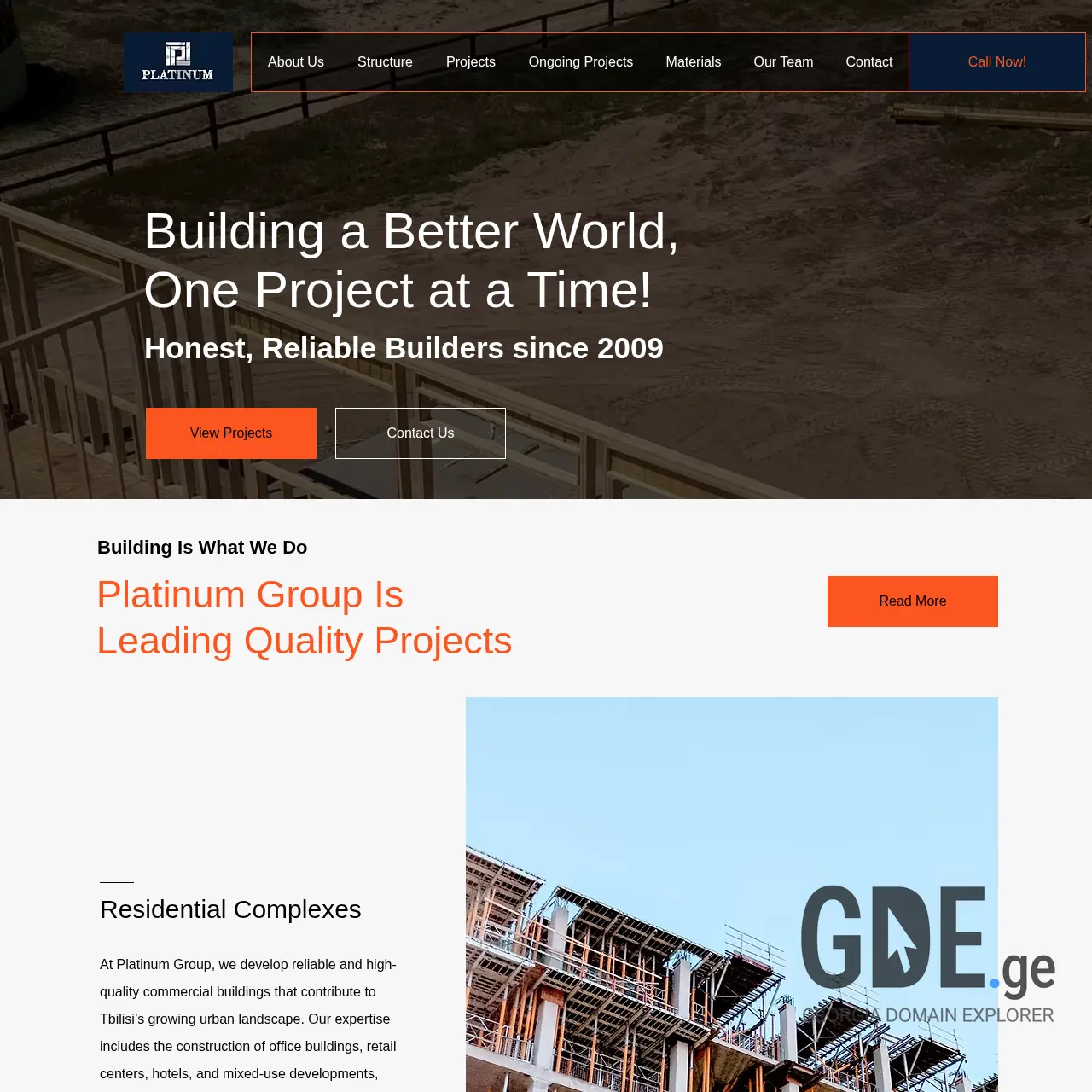 Screenshot of the site platinumgroup.ge at 2026-03-28