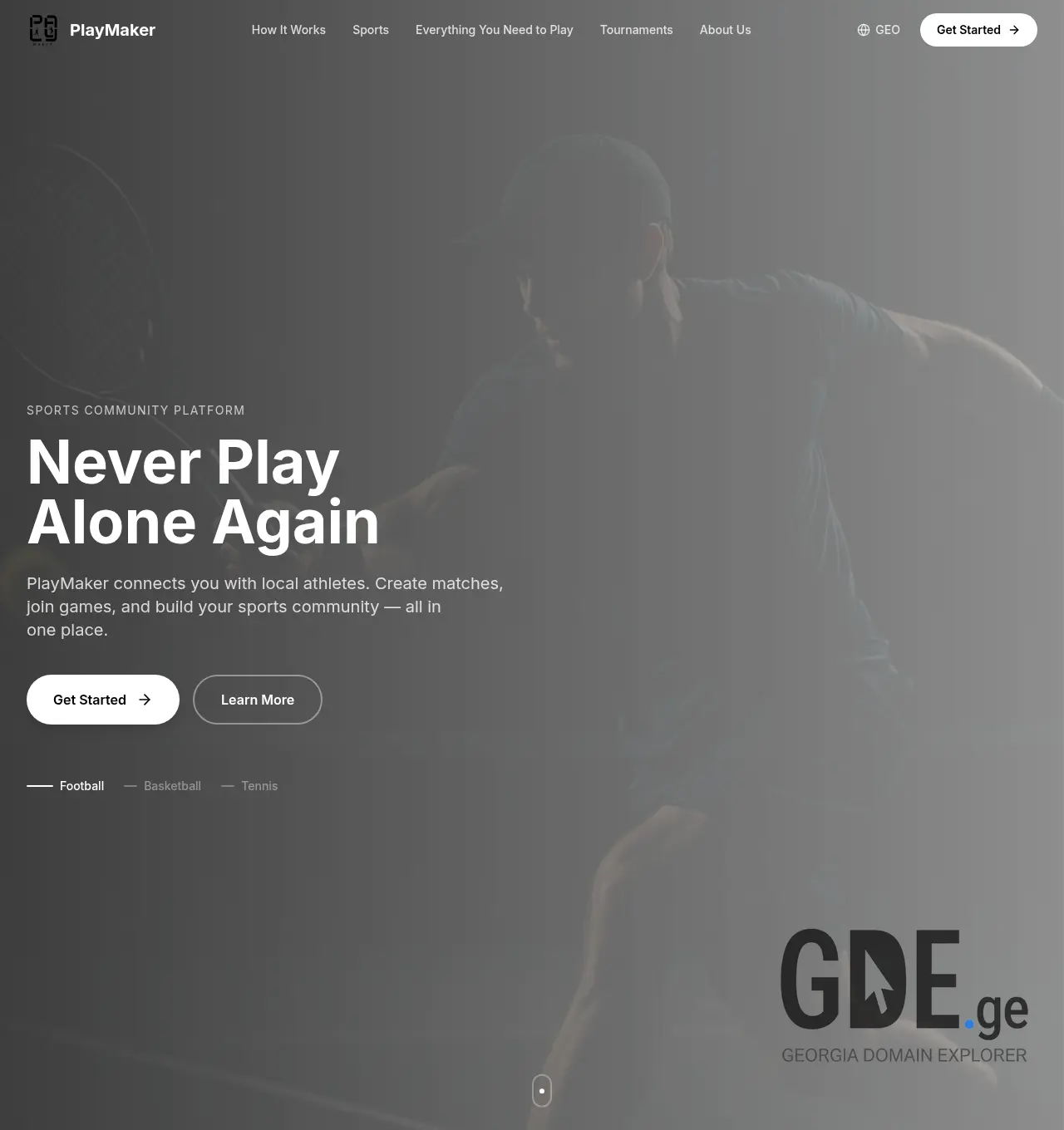 Screenshot of the site playmaker.ge at 2026-07-03