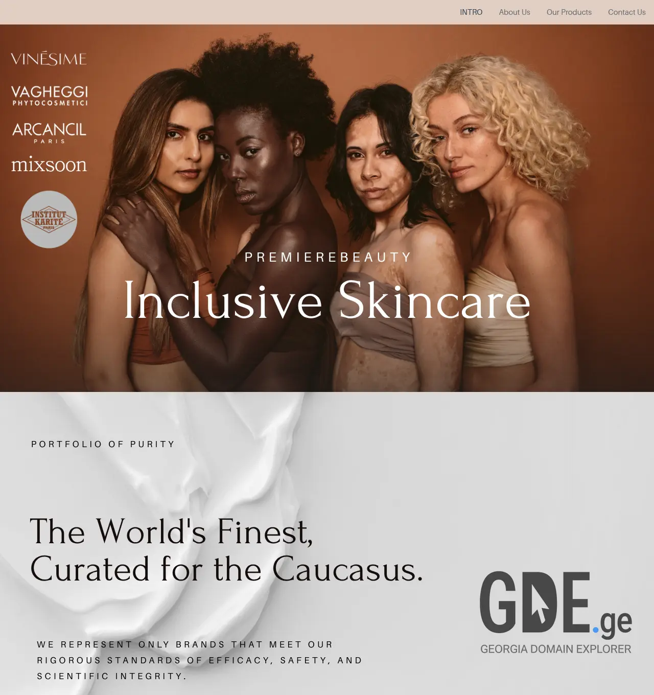 Screenshot of the site premierebeauty.ge at 2026-04-28