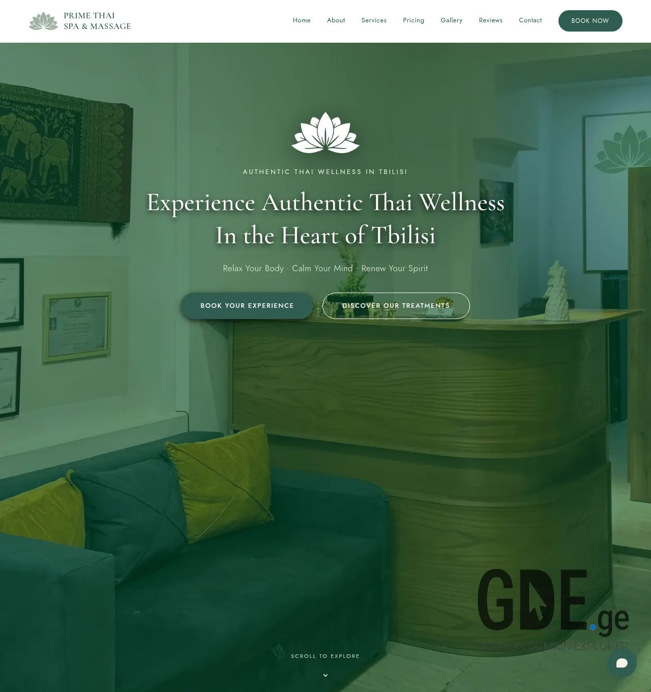 Screenshot of the site primethaispaandmassage.ge at 2026-07-27