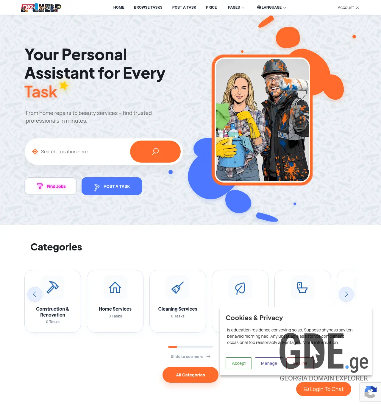 Screenshot of the site prohelp.ge at 2026-06-29