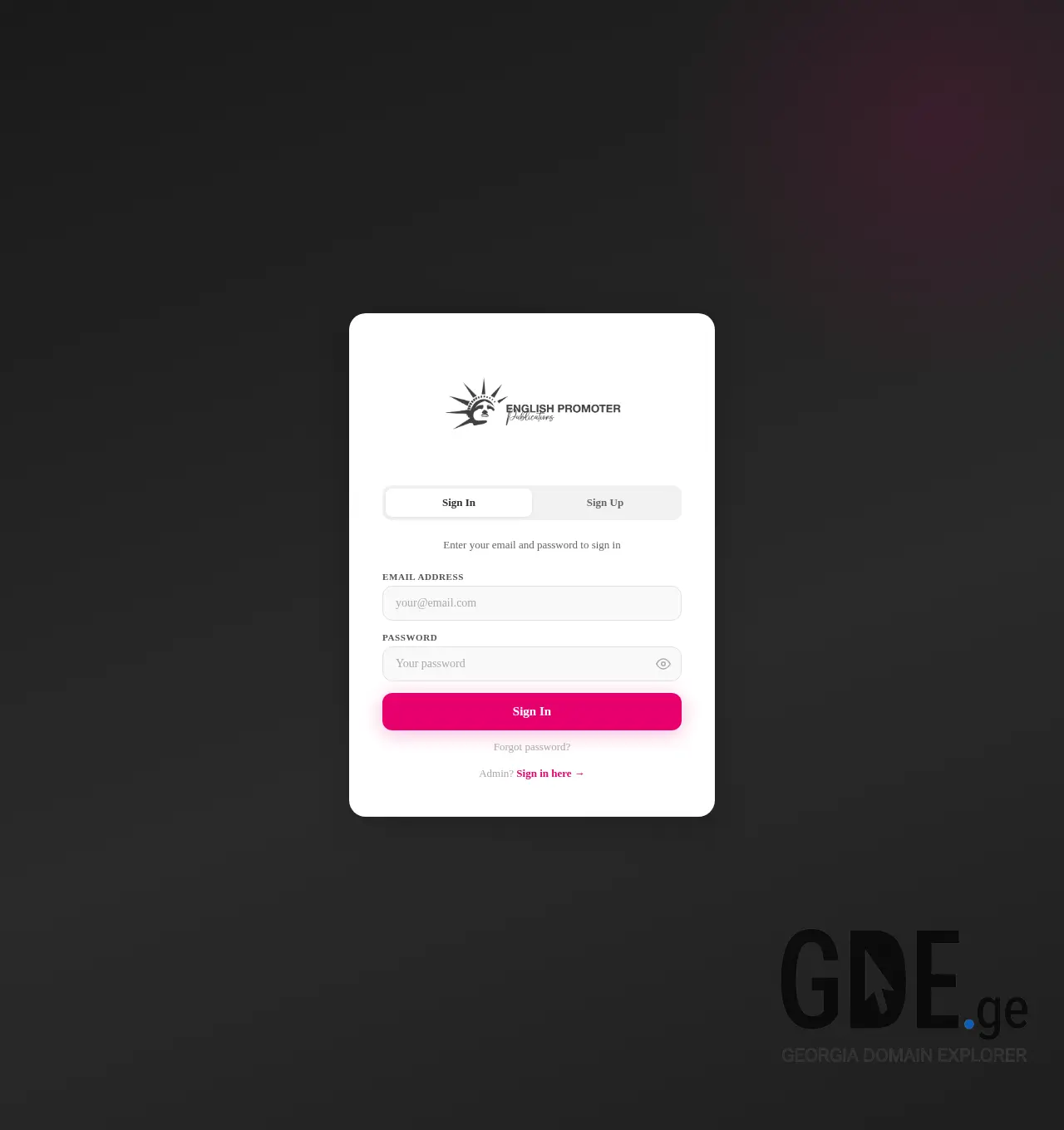 Screenshot of the site promoterexams.ge at 2026-04-08