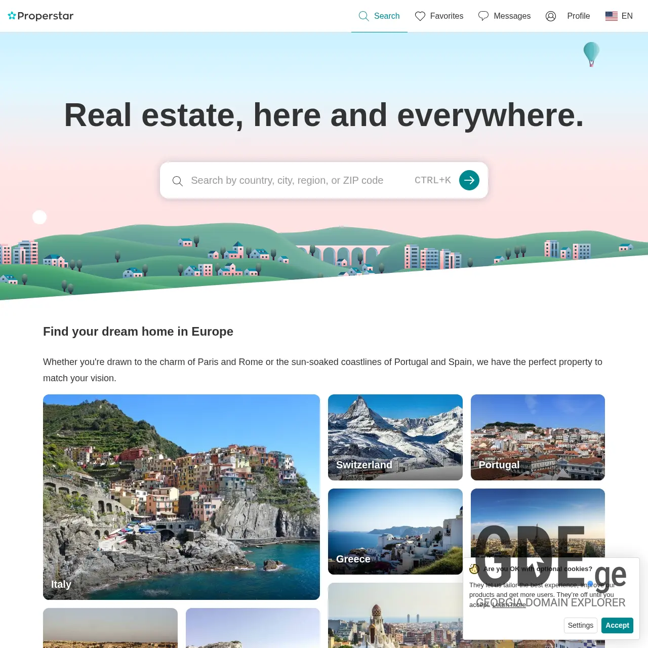 Screenshot of the site properstar.ge at 2026-03-28