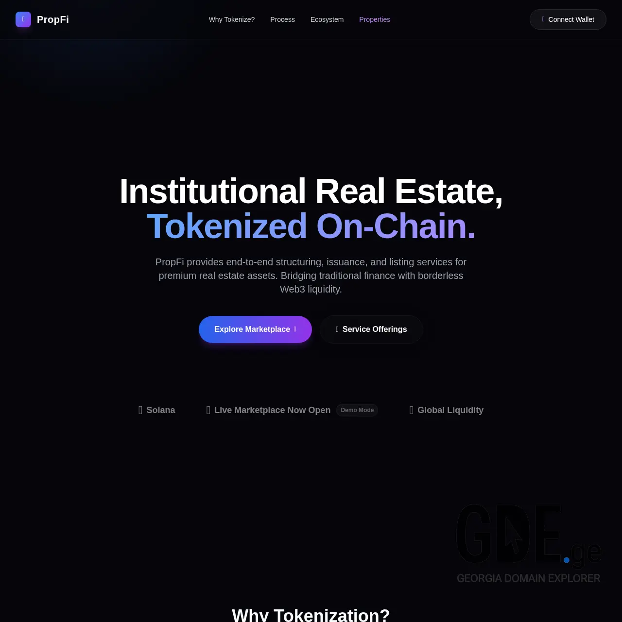Screenshot of the site propfi.ge at 2026-03-25
