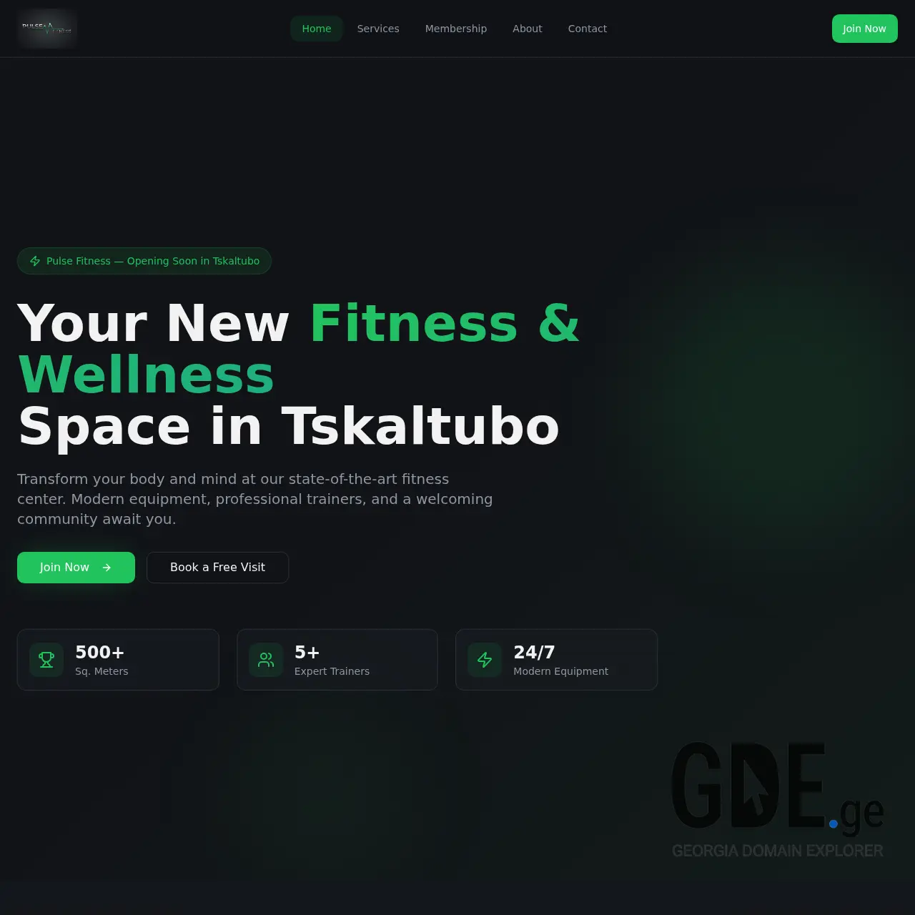 Screenshot of the site pulsefitness.ge at 2026-03-21