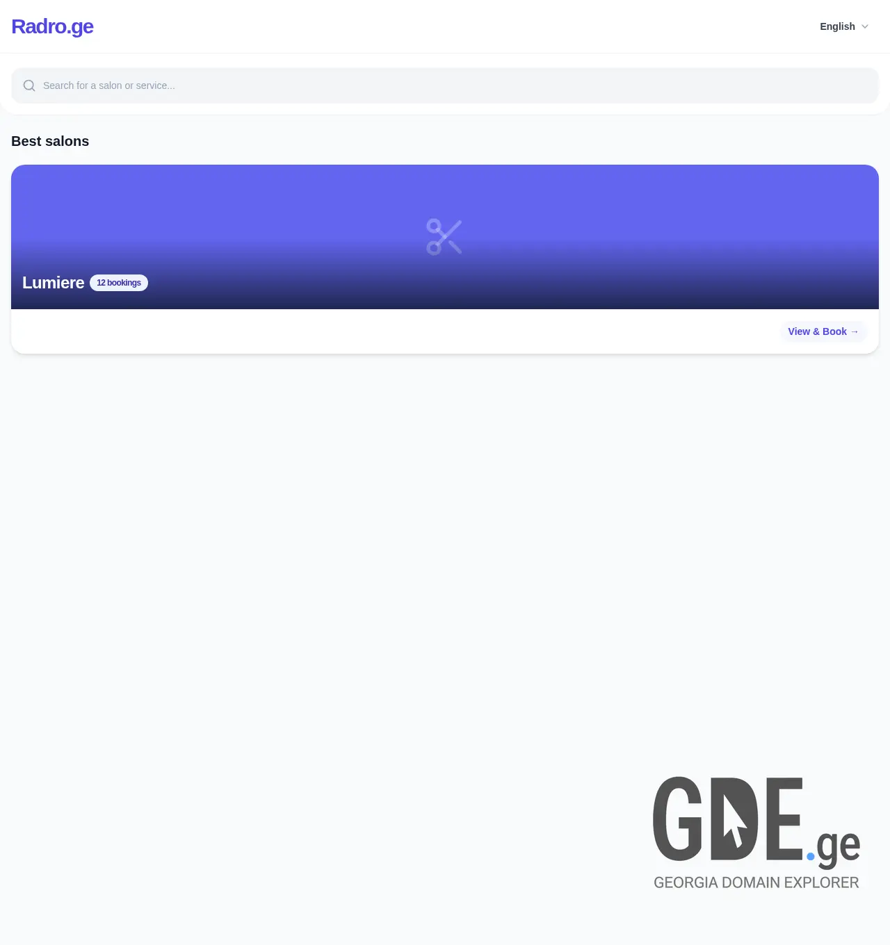 Screenshot of the site radro.ge at 2026-05-13