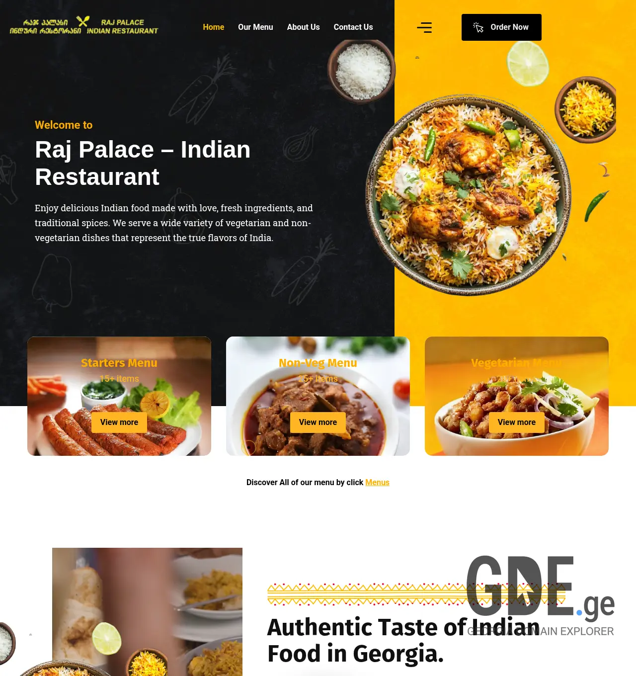 Screenshot of the site rajpalace.ge at 2026-05-01