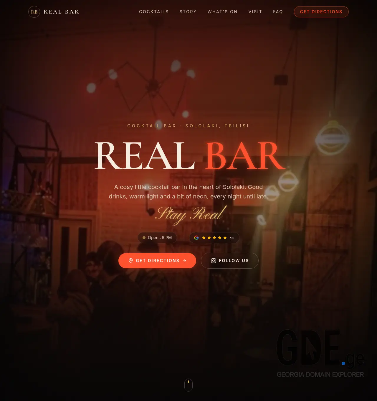 Screenshot of the site realbar.ge at 2026-06-09