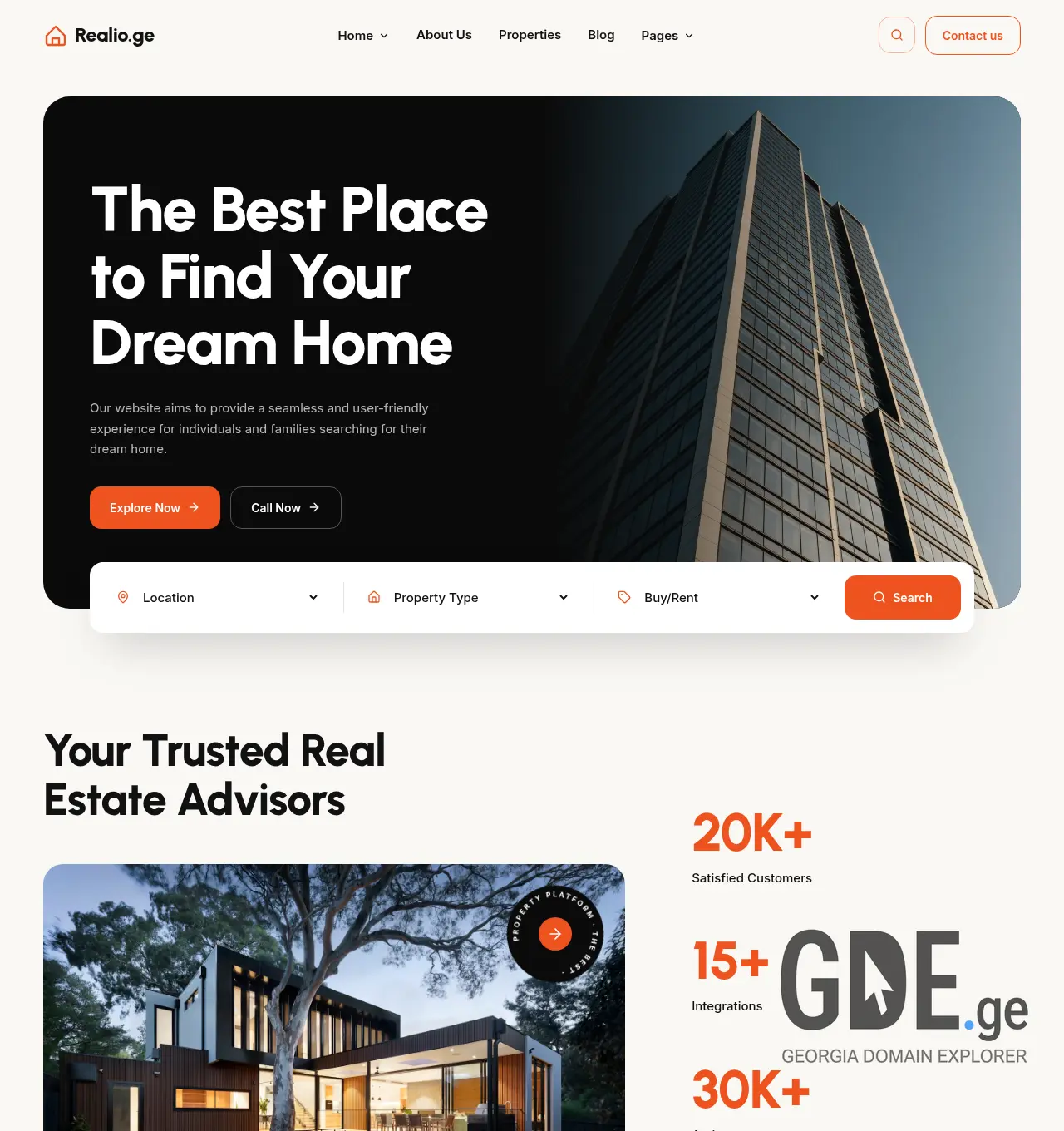 Screenshot of the site realio.ge at 2026-04-21