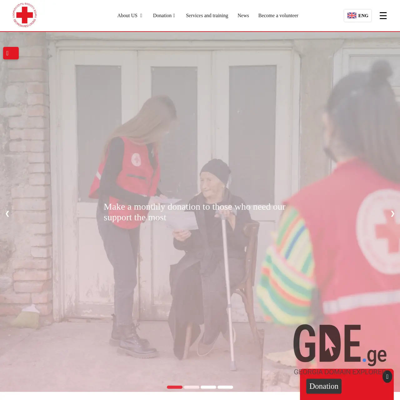 Screenshot of the site redcross.ge at 2026-03-27
