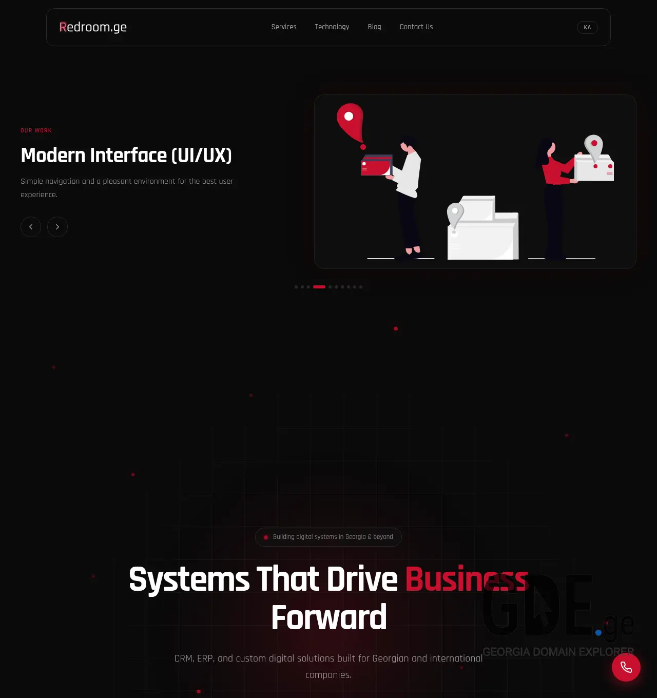 Screenshot of the site redroom.ge at 2026-04-16