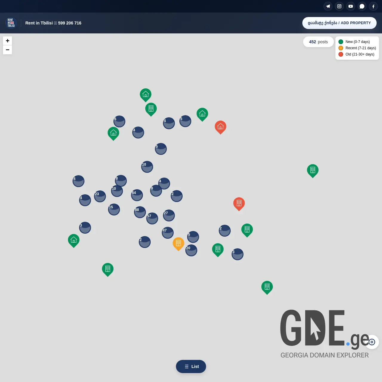 Screenshot of the site rentintbilisi.ge at 2026-03-27