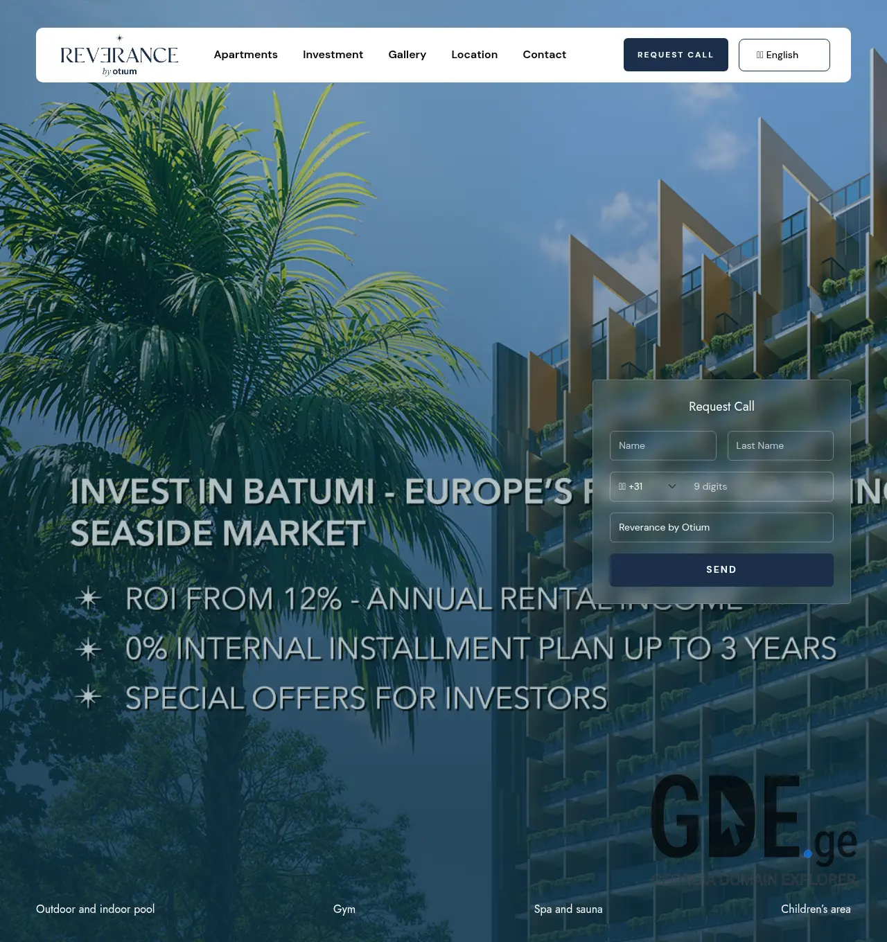 Screenshot of the site reverance.ge at 2026-05-05