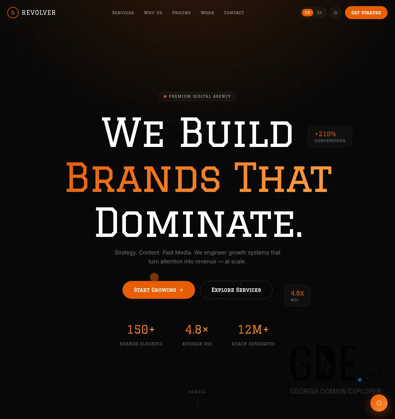 Screenshot of the site revolver.ge at 2026-04-28
