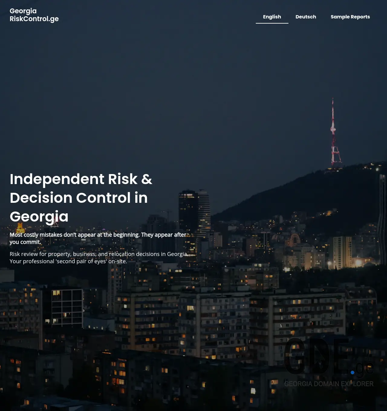 Screenshot of the site riskcontrol.ge at 2026-04-09