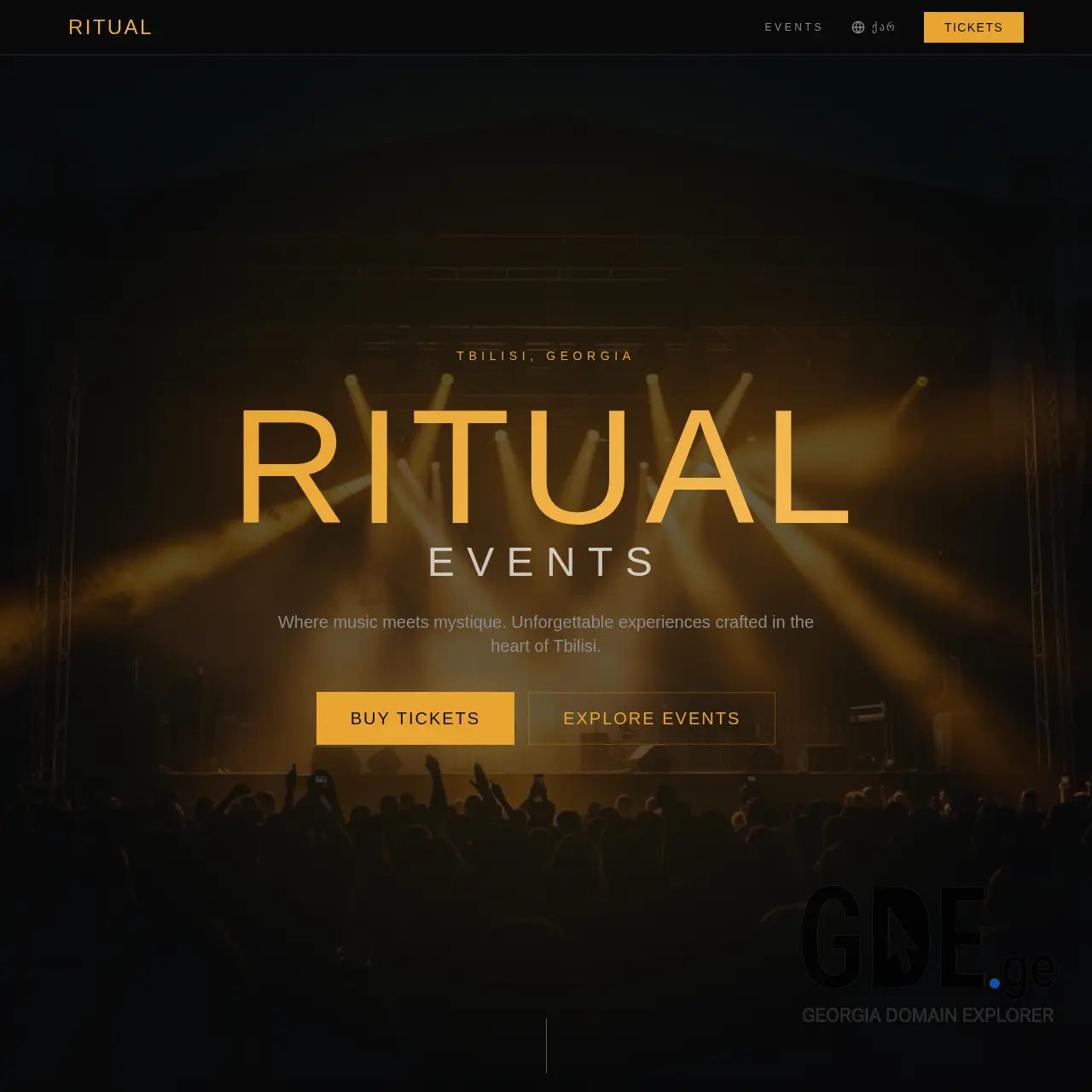 Screenshot of the site ritualevent.ge at 2026-03-11