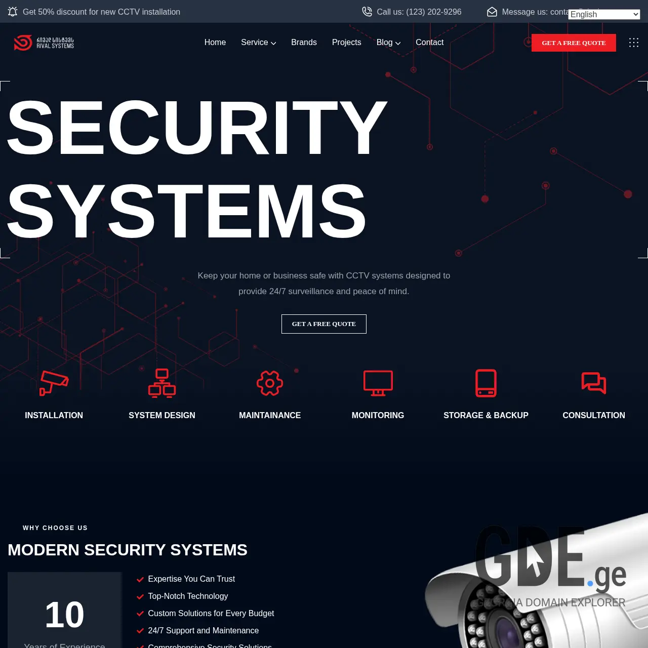 Screenshot of the site rivalsystems.ge at 2026-03-02
