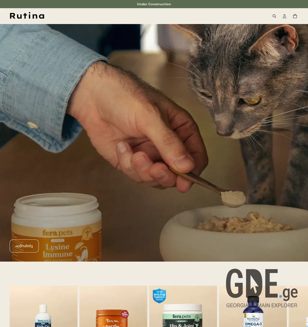 Screenshot of the site rutina.ge at 2026-05-28