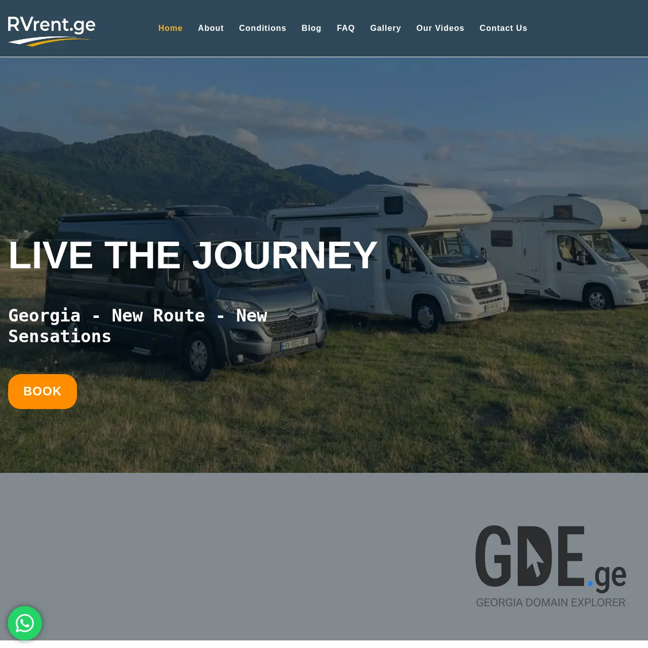 Screenshot of the site rvrent.ge at 2026-03-27