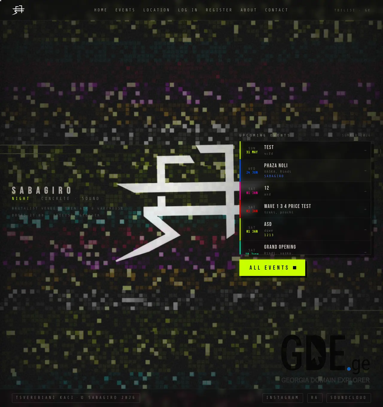 Screenshot of the site sabagiro.ge at 2026-05-30